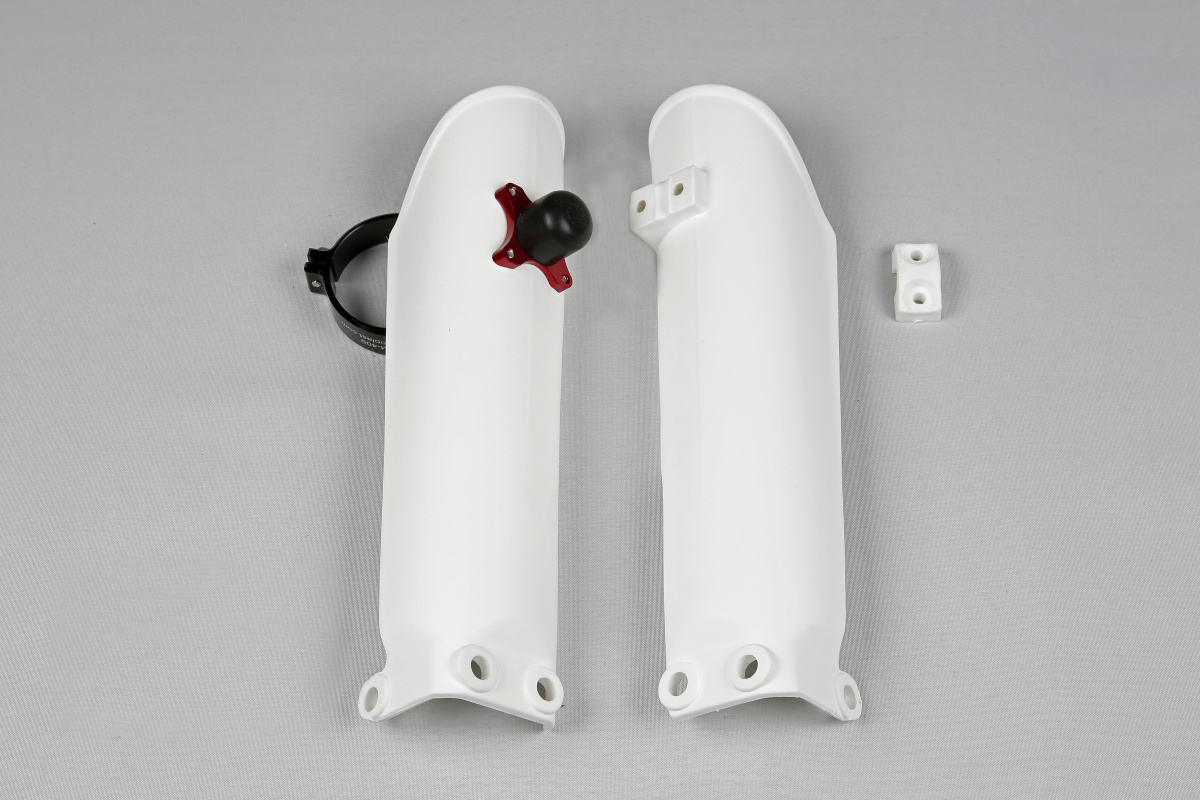 Fork Slider Protector + Quick Starter white for Ktm SX 65 (2002-25) - REPLICA PLASTICS - KT04017-047 - Ufo Plast