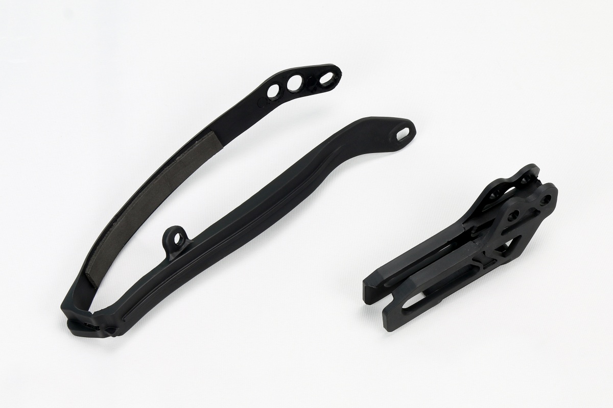 Chain guide+swingarm chain slider - black - Yamaha - REPLICA PLASTICS - YA04807-001 - UFO Plast