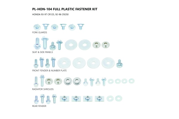 Motocross full plastic fastener kit for Honda - Altri accessori - AC02431 - UFO Plast