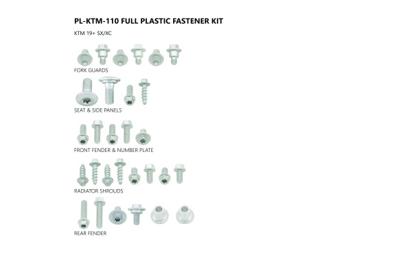 Motocross full plastic fastener kit for Ktm - Altri accessori - AC02437 - UFO Plast