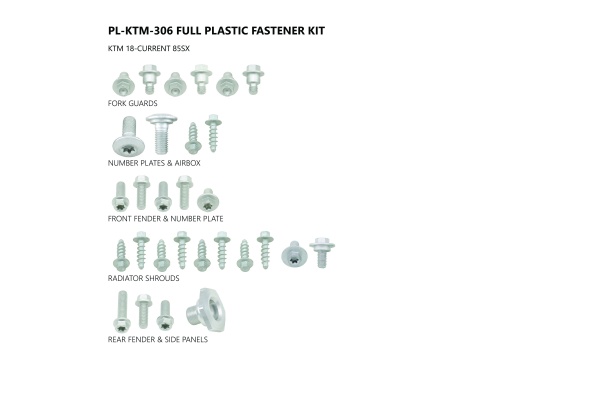 Motocross full plastic fastener kit for Ktm - Altri accessori - AC02439 - UFO Plast