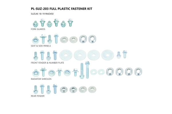 Motocross full plastic fastener kit for Suzuki - Altri accessori - AC02441 - UFO Plast