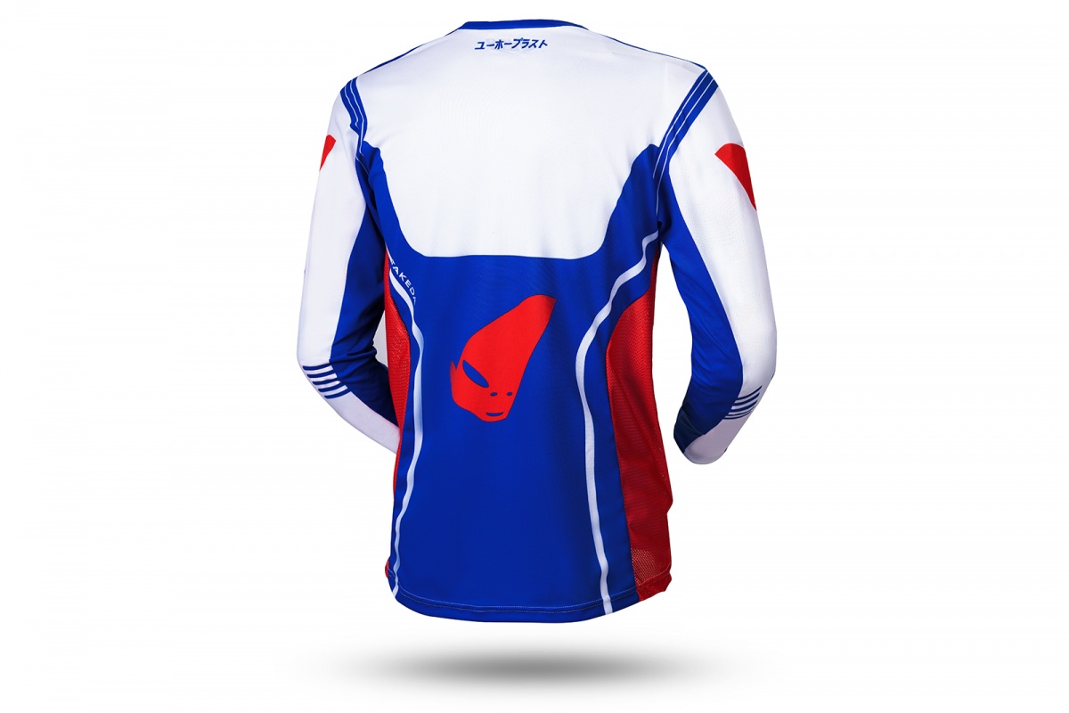 Motocross Takeda jersey white, blue and red - ADULT - MG04502-CB - UFO Plast