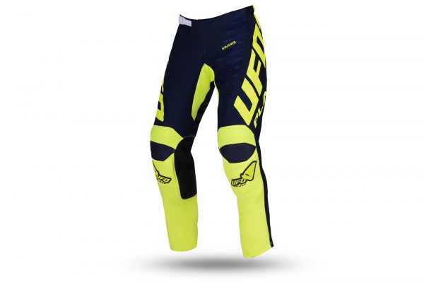 Motocross Kimura pants for kids blue and neon yellow - KIDS - PI04495-NDFL - UFO Plast