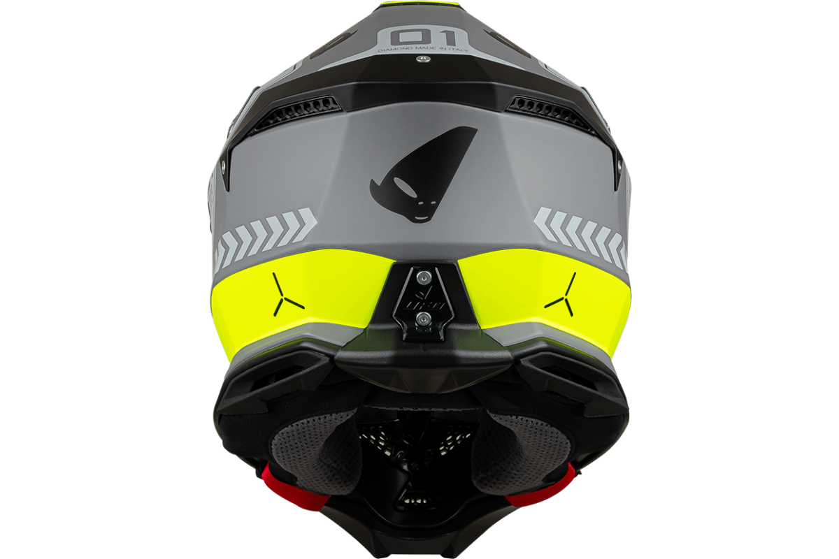 Motocross helmet Diamond grey and neon yellow - Home - he055 - UFO Plast