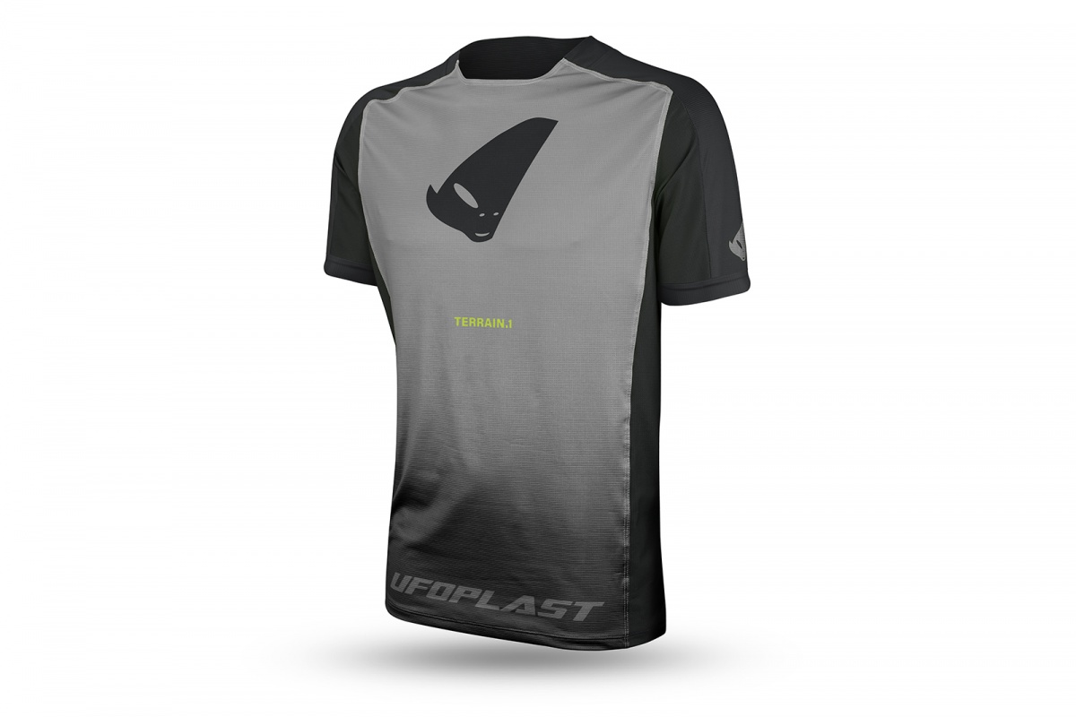 Mountain bike jersey Terrain SV1 short sleeves jersey gray and black - Jersey - JE05002-K - Ufo Plast