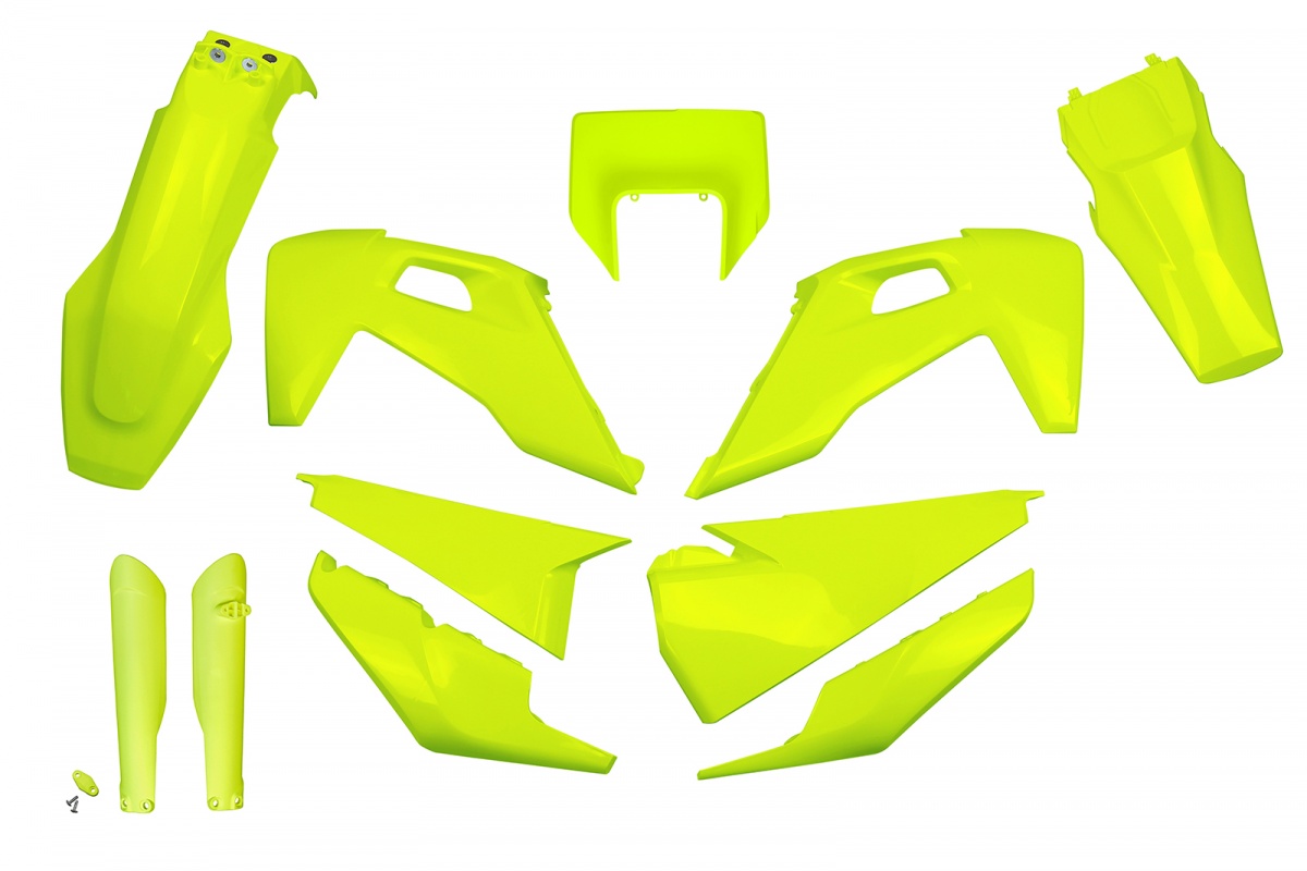 Full Plastic Kit neon yellow for Husqvarna TE 250 - FE 250 - TE 300 - FE 350 - FE 450 - FE 501 - TX 125 - TX 250 - TX 300 - ....