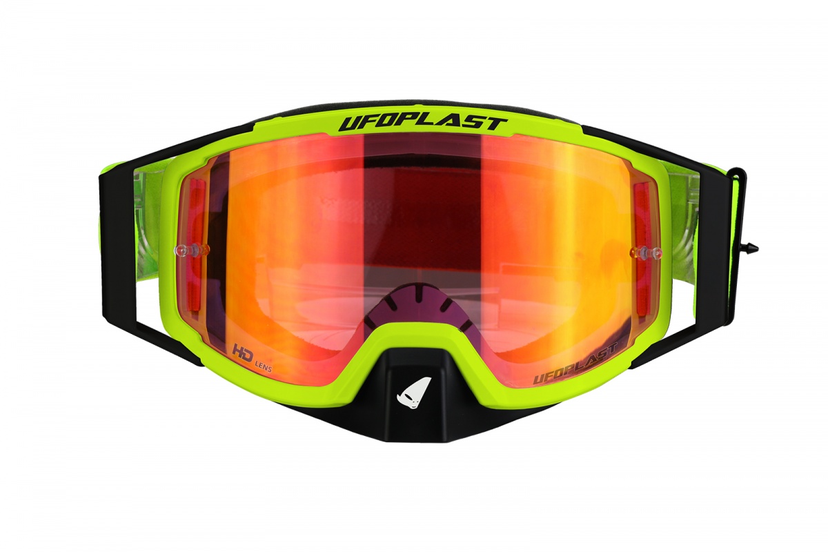 Motocross Wise Pro goggle neon yellow - Adult gear - GO13002-DK - UFO Plast