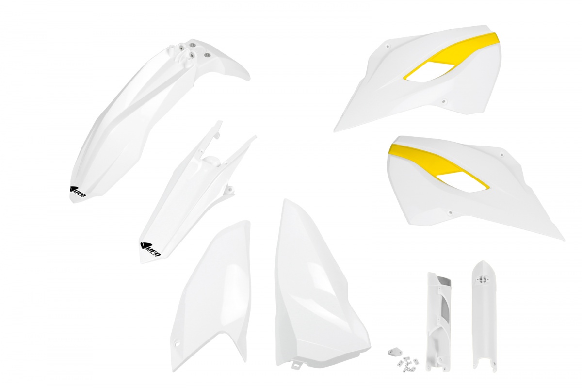 Full Plastic Kit white for Husqvarna TE 250 - TE 125 - FE 250 - TE 300 - FE 350 - FE 450 - TX 125 - TX 250 - TX 300 - REPLICA...